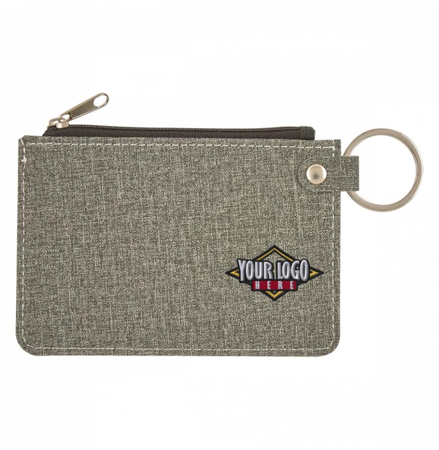 Heathered Card Wallet With Key Ring
