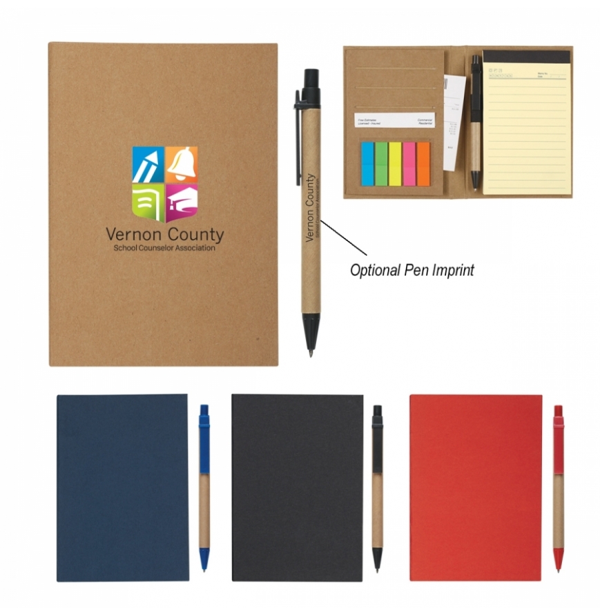 MeetingMate Notebook With Pen And Sticky Flags