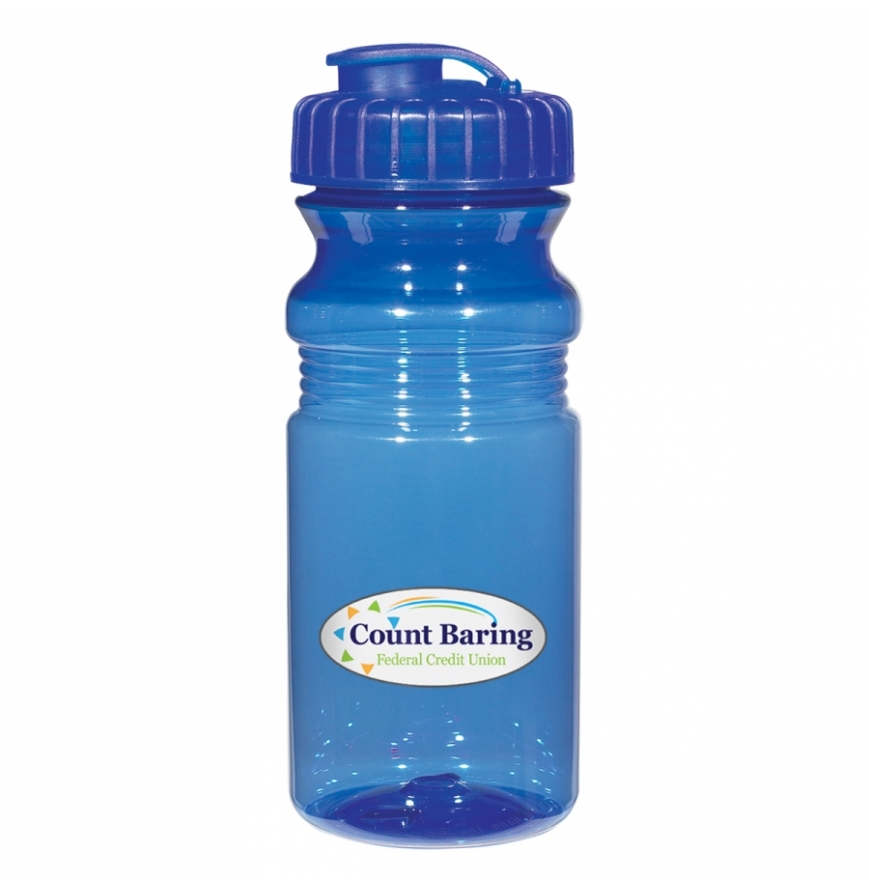 20 Oz Poly Clear Fitness Bottle With Super Sipper Lid