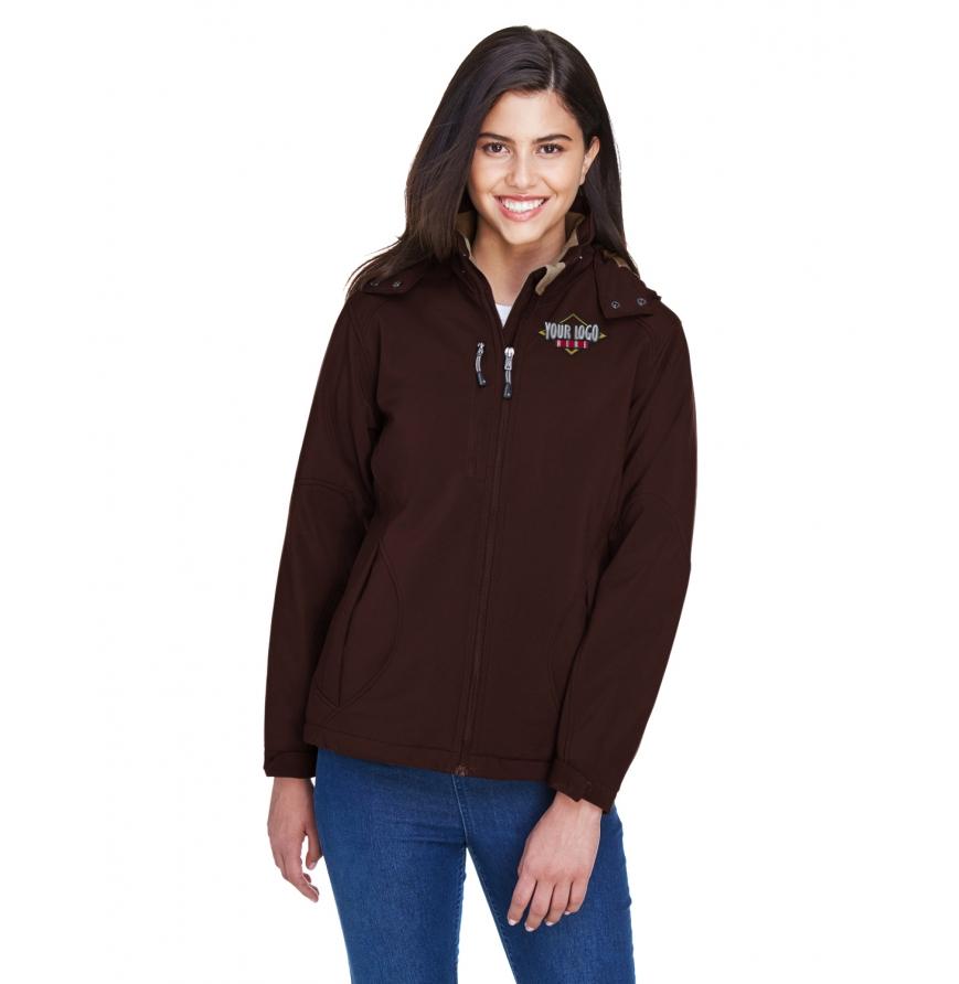 Ladies Glacier Insulated Three-Layer Fleece Bonded Soft Shell Jacket with Detachable Hood