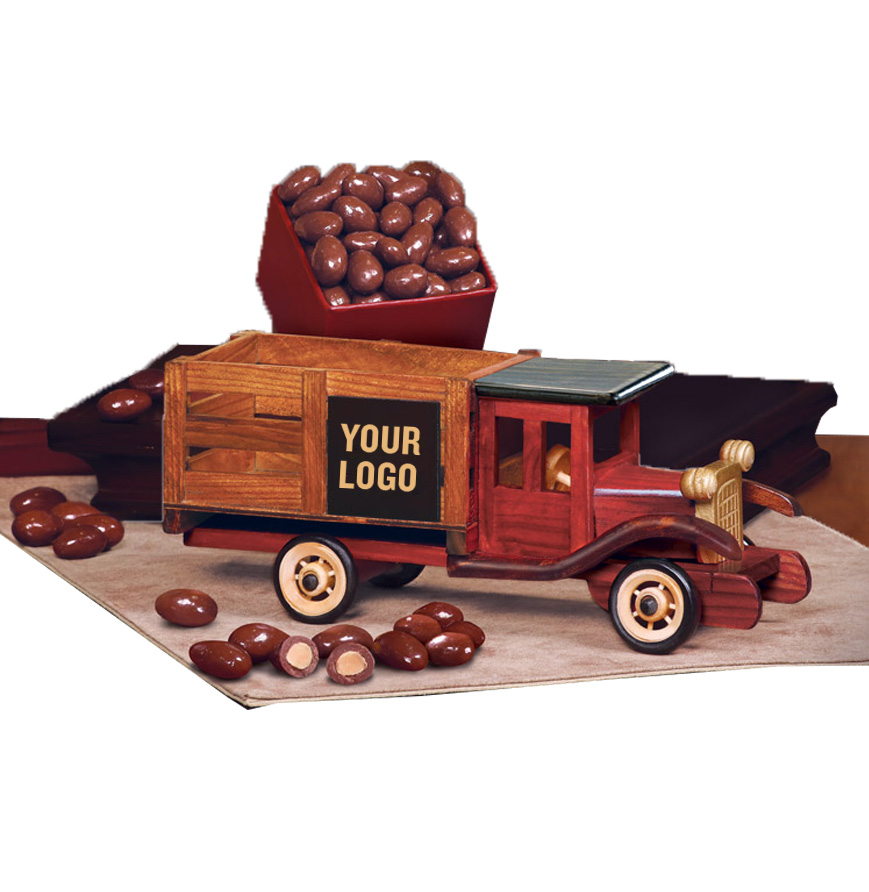 Classic Wooden 1925 Stake Truck with Chocolate Covered Almonds