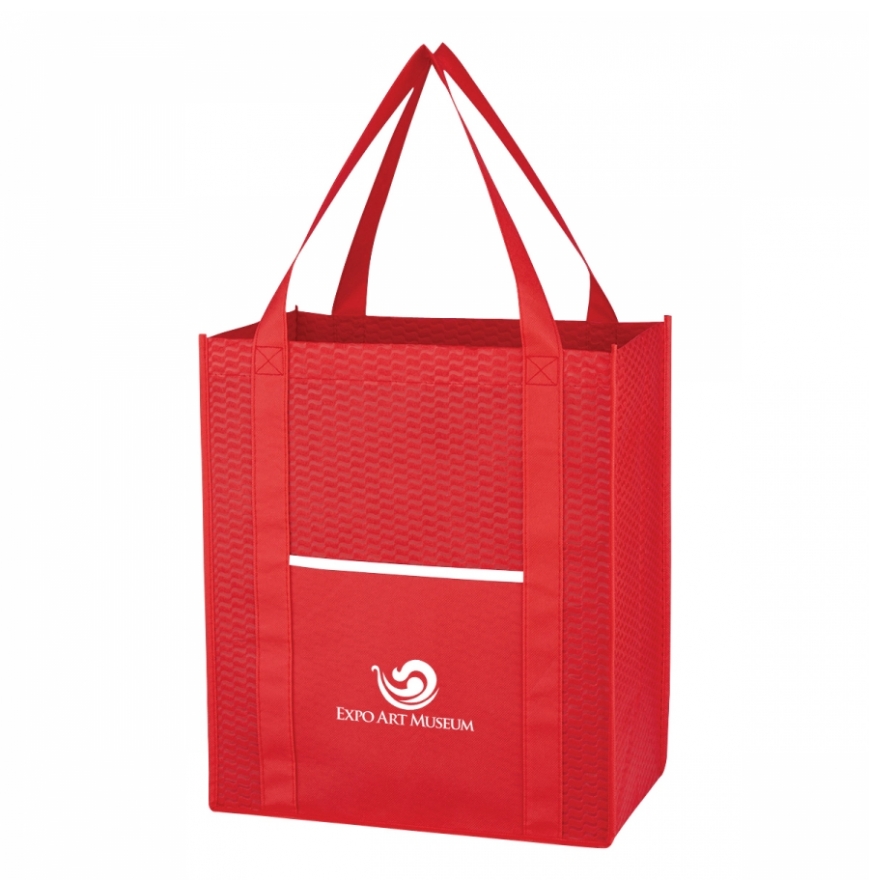 Wave Design Non-Woven Shopper Tote Bag
