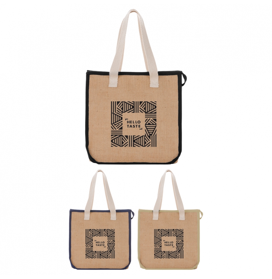 Jute Insulated Grocery Tote