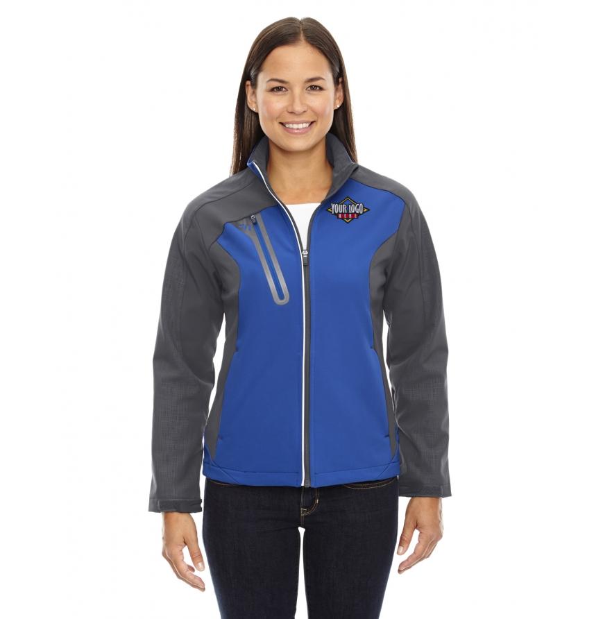 Ladies Terrain Colorblock Soft Shell with Embossed Print