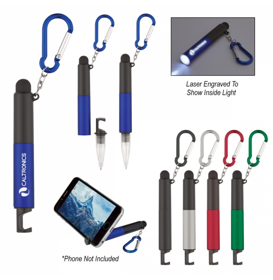 4-In-1 Light Up Stylus Pen With Carabiner