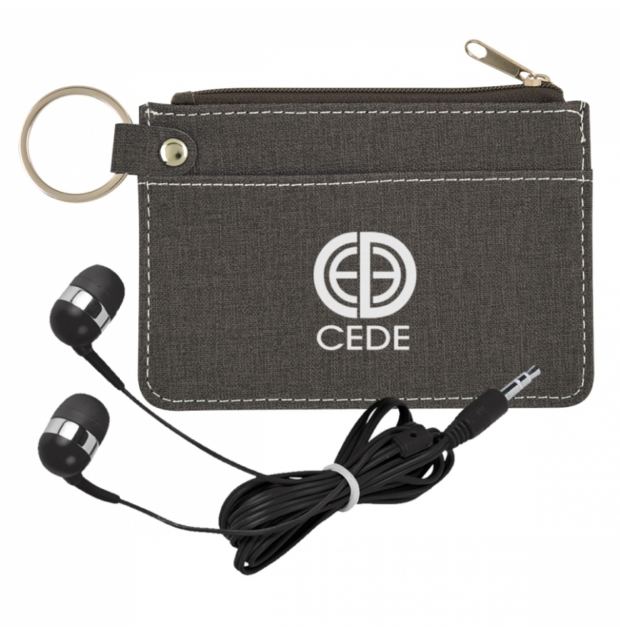 Heathered Wallet  Earbuds Kit