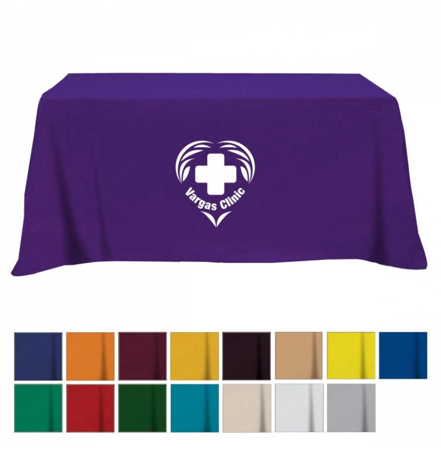 Flat PolyCotton 4-sided Table Cover - fits 6 standard table