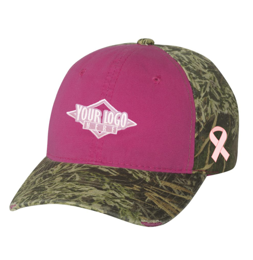 Pink Ladies' Distressed Camo Hat