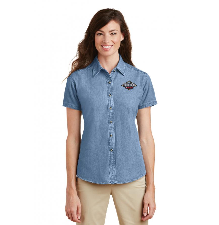 Port  Company - Ladies Short Sleeve Value Denim Shirt