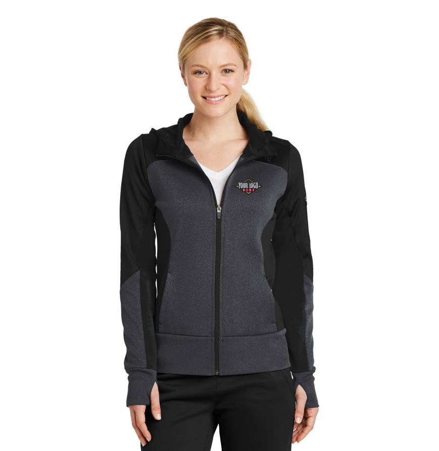 Sport-Tek Ladies Tech Fleece Colorblock Full-Zip Hooded Jacket
