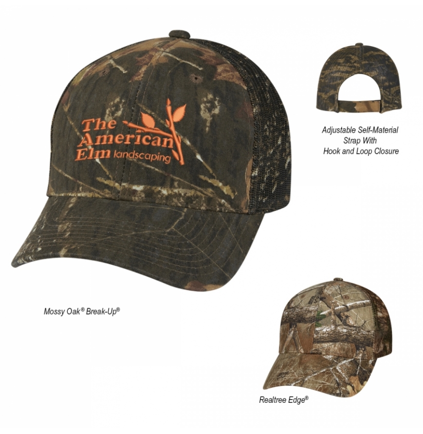 Realtree And Mossy Oak Hunters Retreat Mesh Back Camouflage Cap