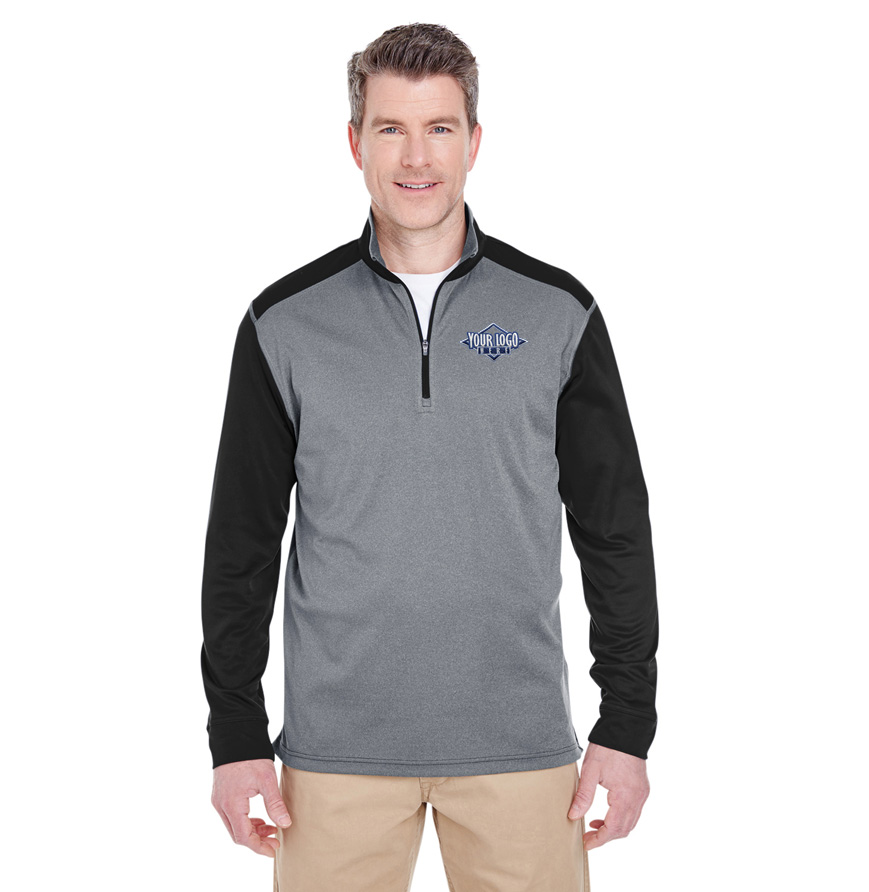 UltraClub Cool & Dry Sport Two-Tone Quarter-Zip Pullover