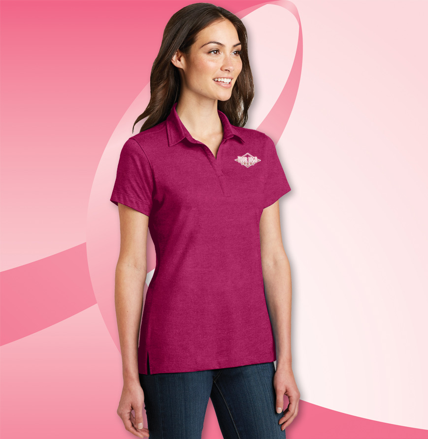 Pink Ladies' Fitted Pique Polo