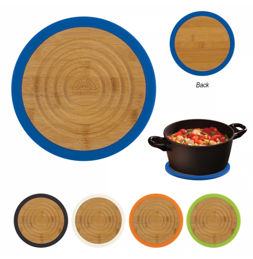 Bamboo And Silicone Trivet