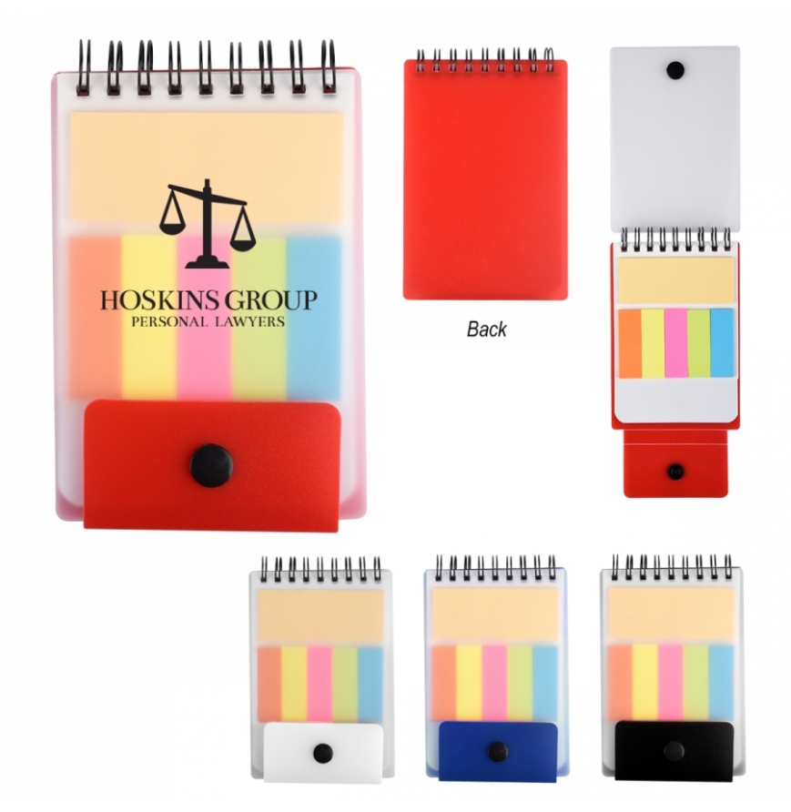 Spiral Jotter With Adhesive Notes  Flags