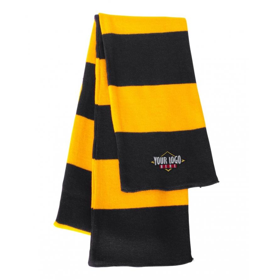 Sportsman Rugby-Striped Knit Scarf