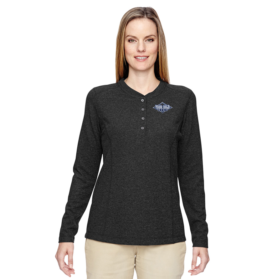 North End Ladies Waffle Henley