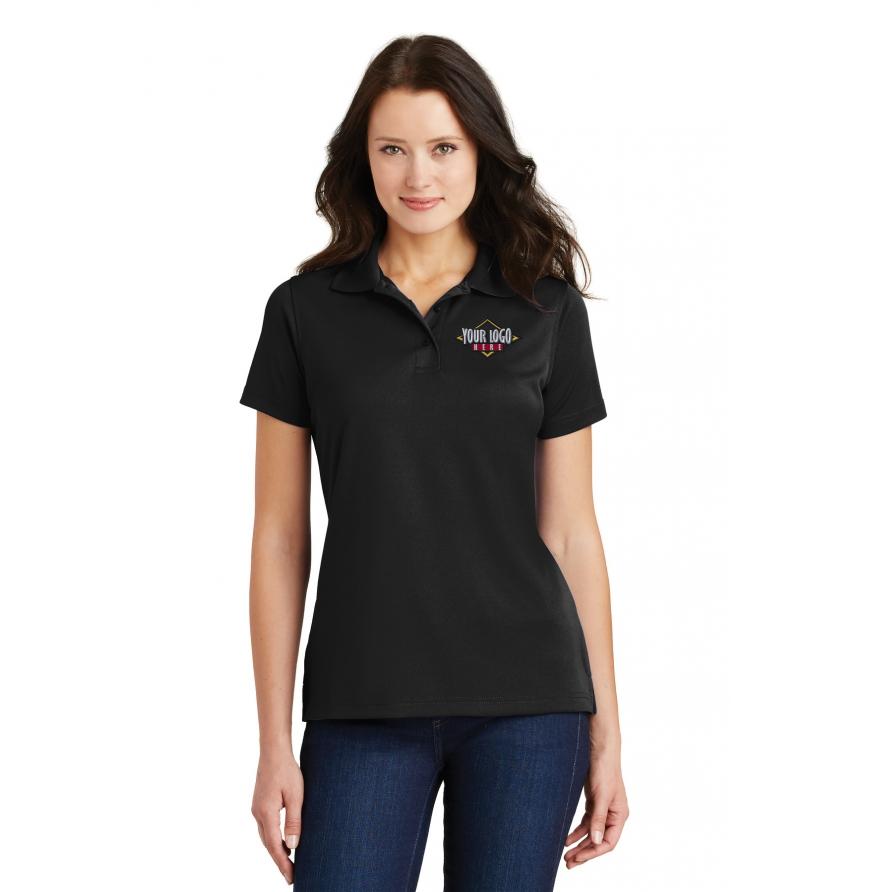 DISCONTINUED Port Authority Ladies Poly-Charcoal Blend Pique Polo