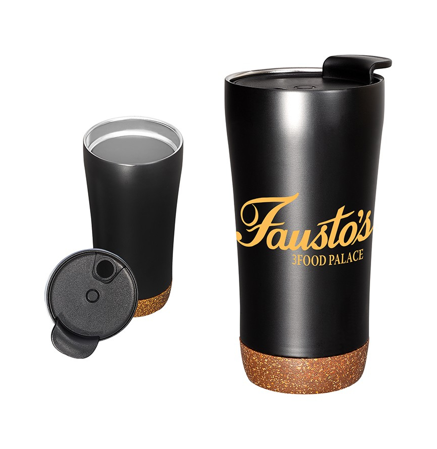 16 oz Stainless Steel Double Wall Vacuum Tumbler with Cork Base