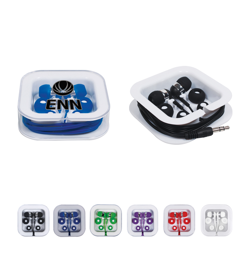 Earbuds in Square Case