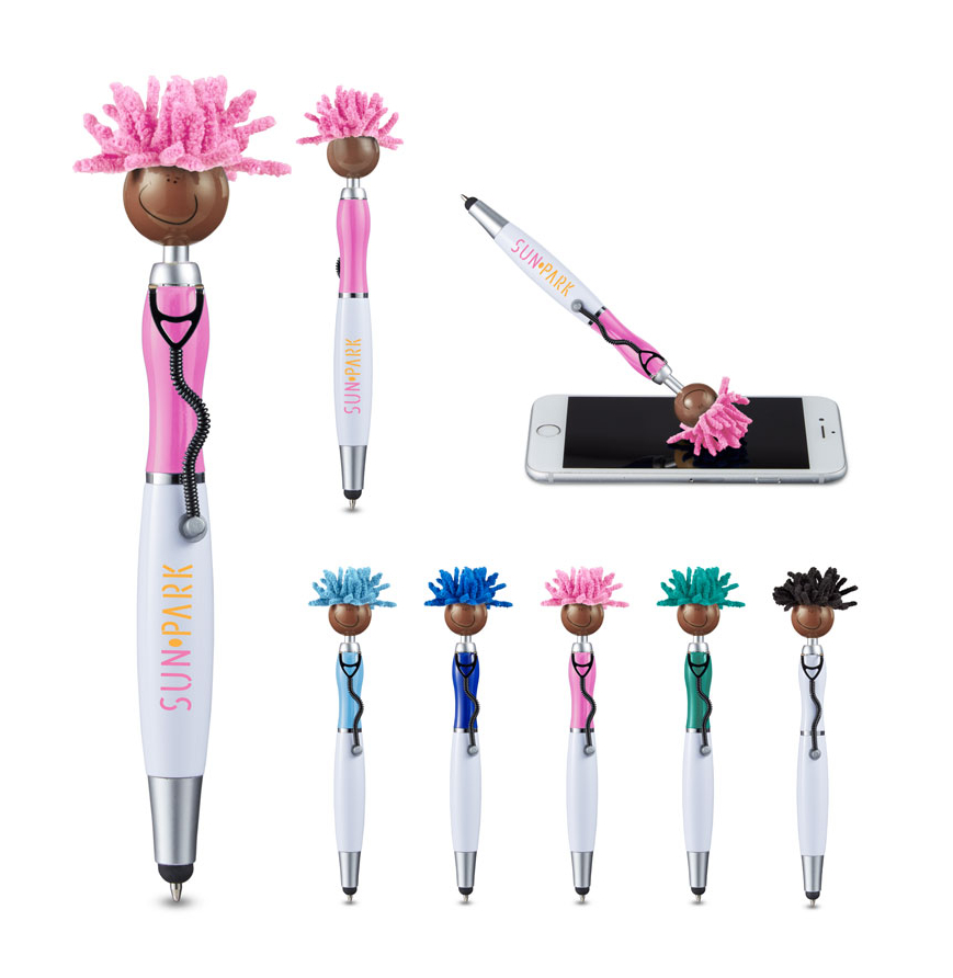 MopToppers Screen Cleaner with Stethoscope Stylus Pen - Multi-Cultural Version Brown Skin Color