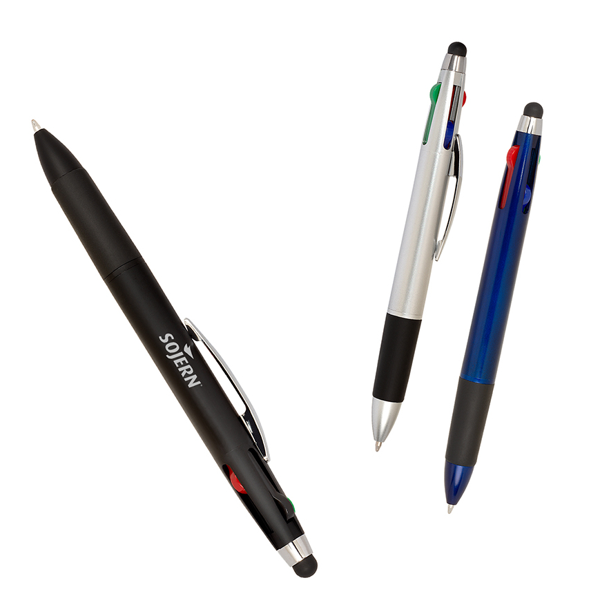Quad Color-Write Pen with Stylus