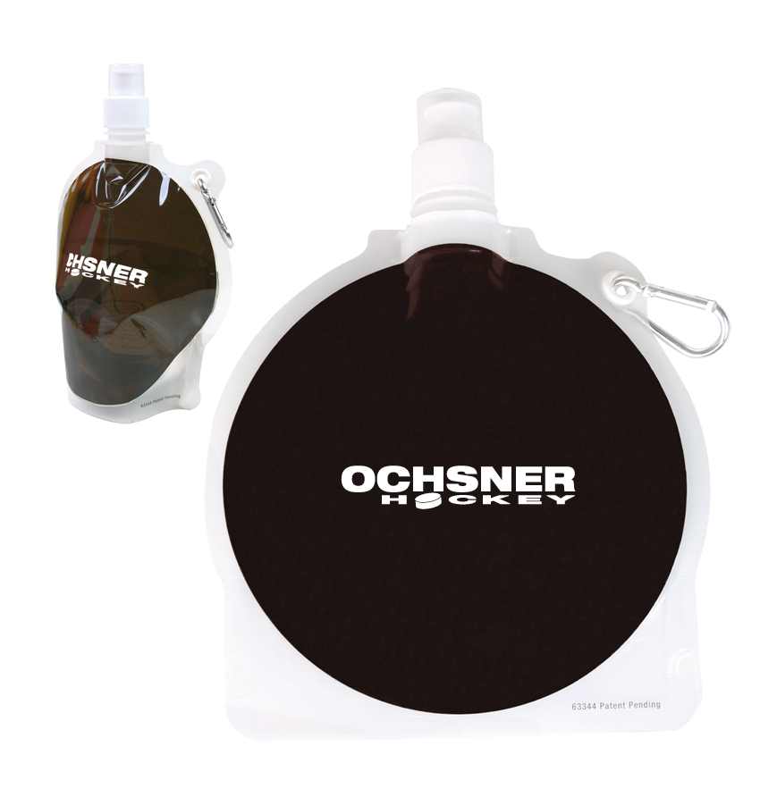 HydroPouch 24 oz Hockey Puck Collapsible Water Bottle - Patented