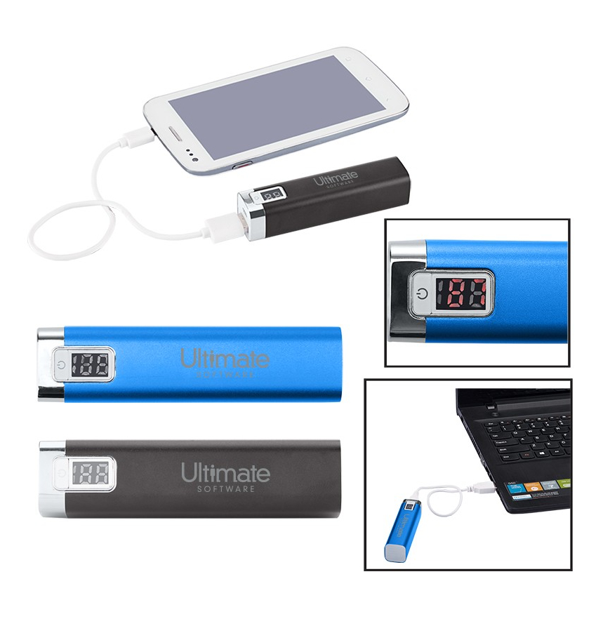 Portable Metal Power Bank Charger with LED Display - UL Certified