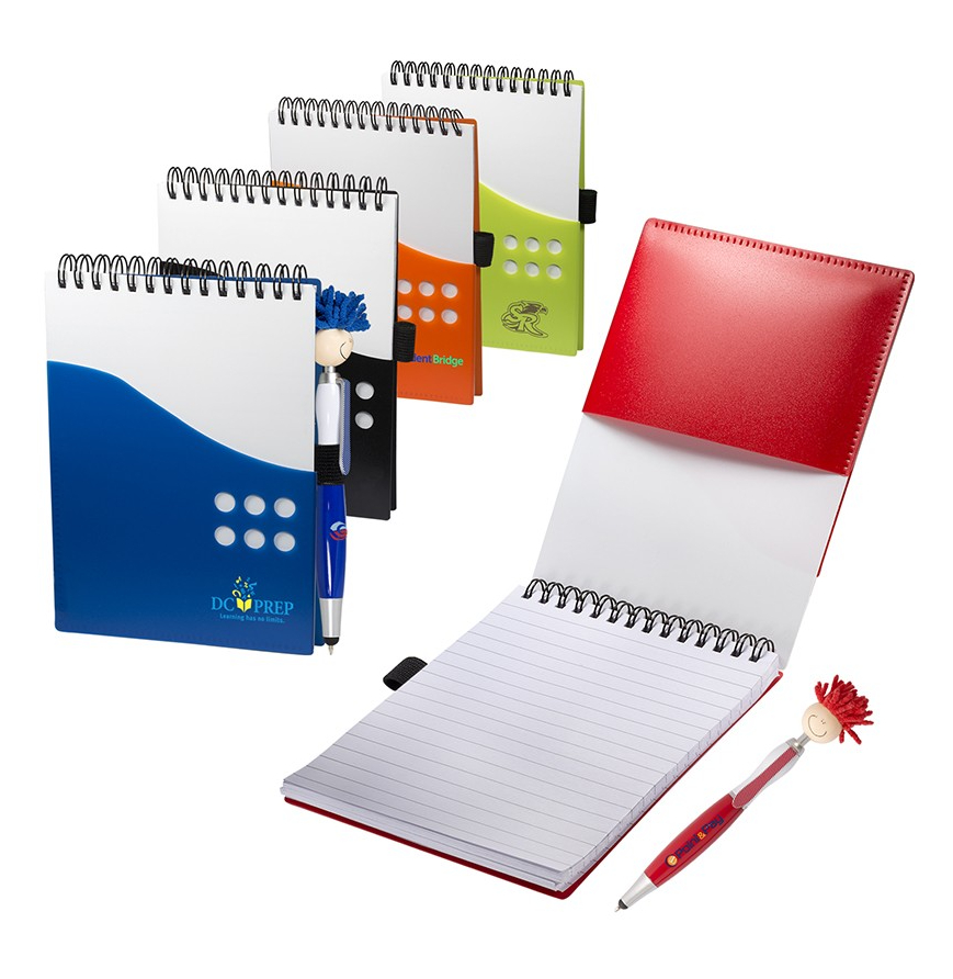 Two-Tone Jotter with MopToppers Stylus Pen