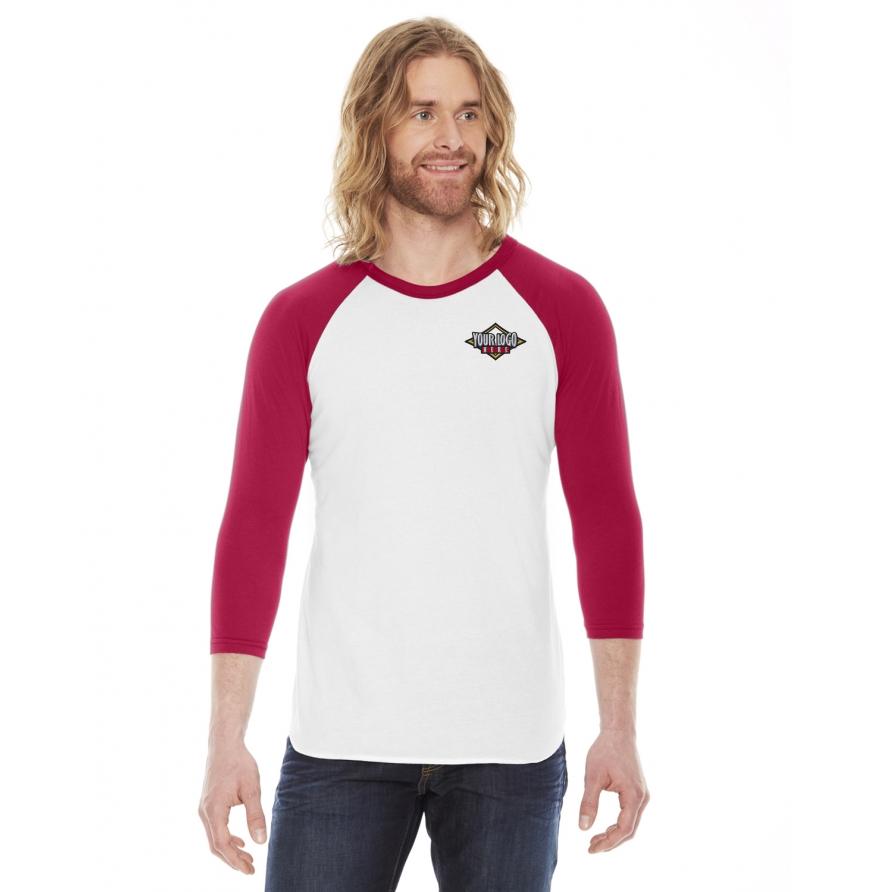 Unisex Poly-Cotton USA Made 34-Sleeve Raglan T-Shirt