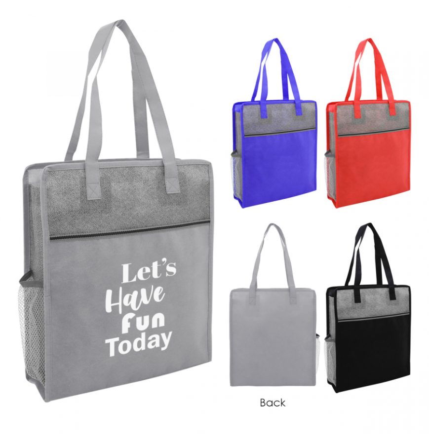 Color Basics Heathered Non-Woven Tote Bag