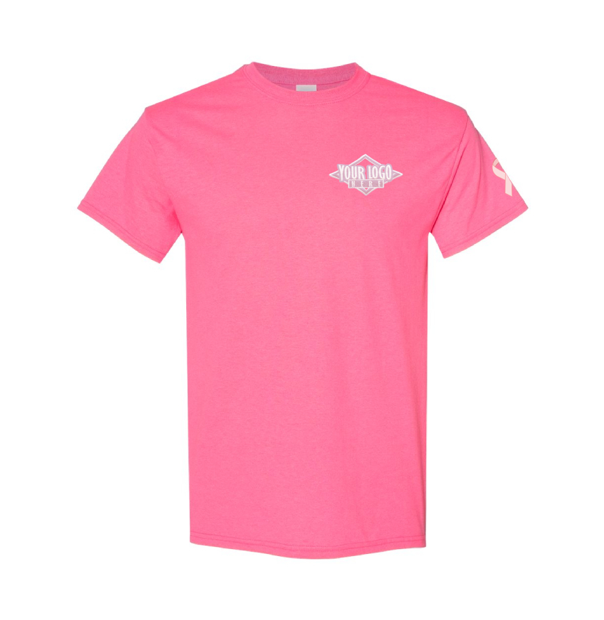 Pink Gildan Favorite Ultra 5.3 oz. T-Shirt embroidered