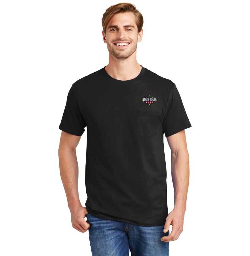 Hanes - Tagless 100 Cotton T-Shirt with Pocket