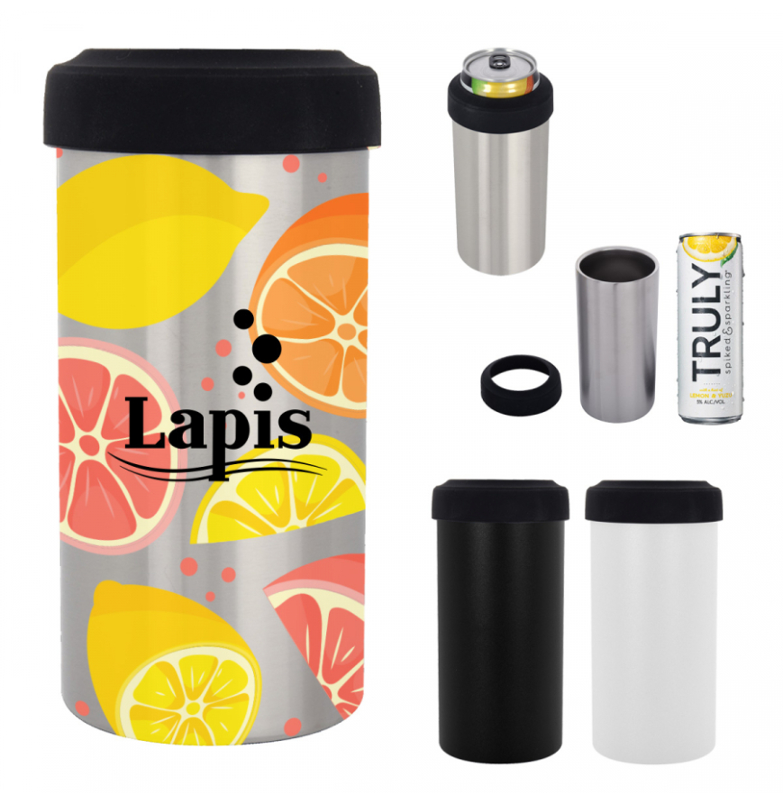 12 Oz Full Color Slim Stainless Steel Insulated Can Holder