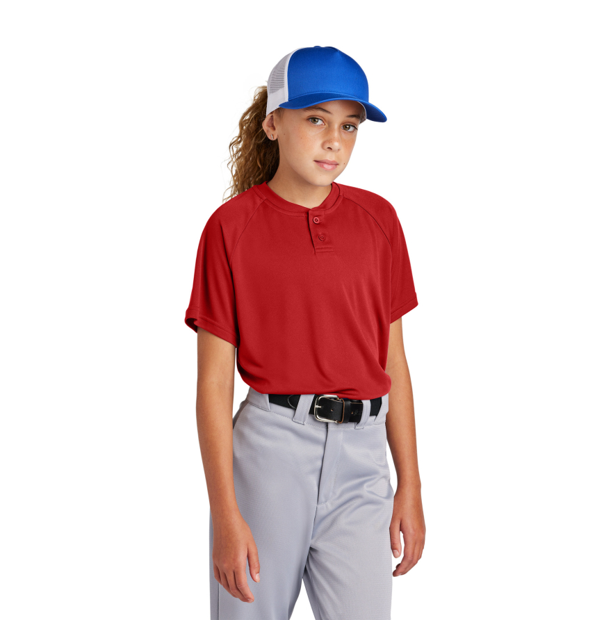 Sport-Tek Youth PosiCharge Competitor 2-Button Henley