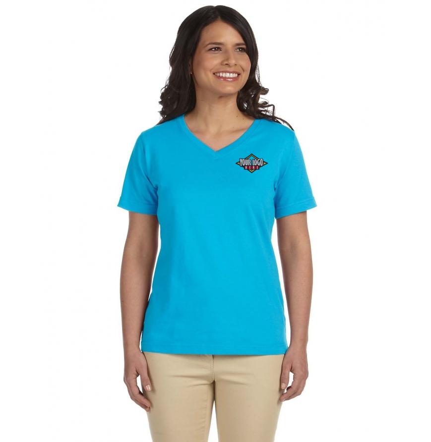LAT Ladies Premium Jersey V-Neck T-Shirt
