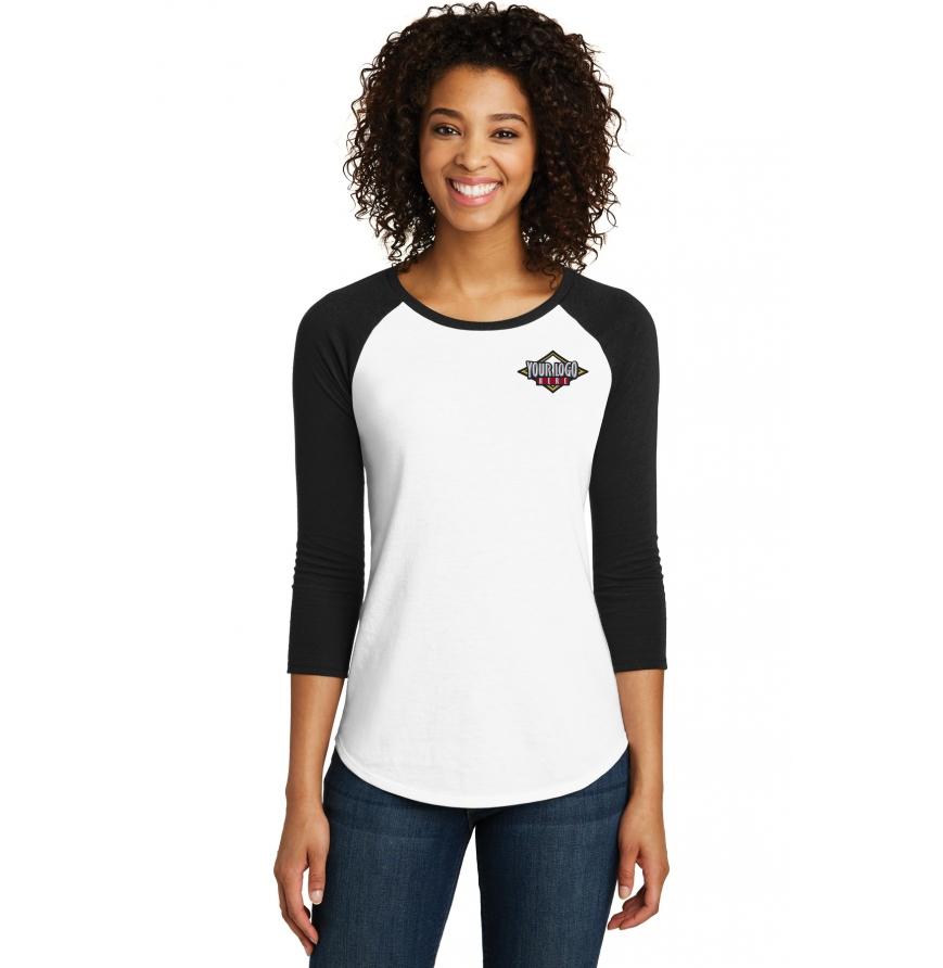District Women s Fitted Very Important Tee 34-Sleeve Raglan