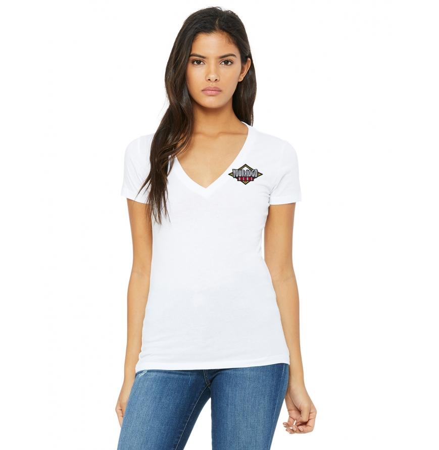Bella Canvas Ladies Jersey Short-Sleeve Deep V-Neck T-Shirt