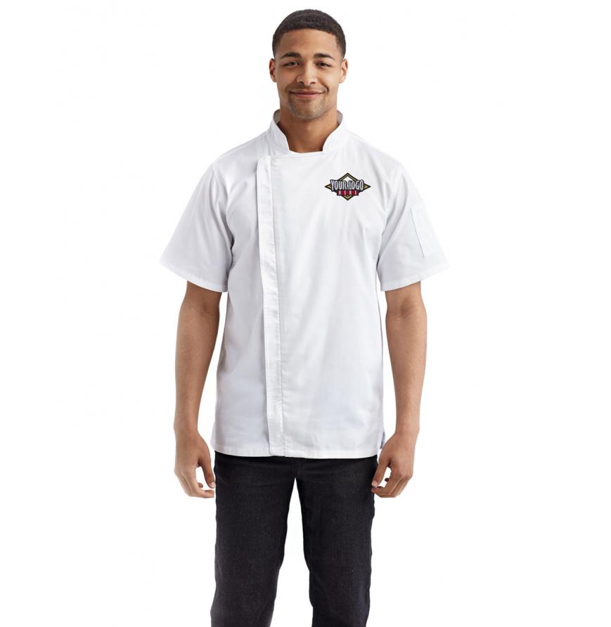Unisex Zip-Close Short Sleeve Chefs Coat