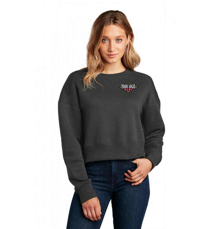 District Women s Perfect Weight Fleece Cropped Crew