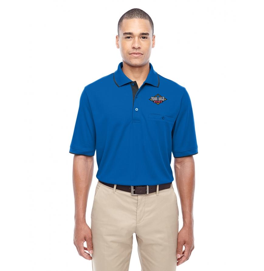 Mens Motive Performance Piqu Polo with Tipped Collar