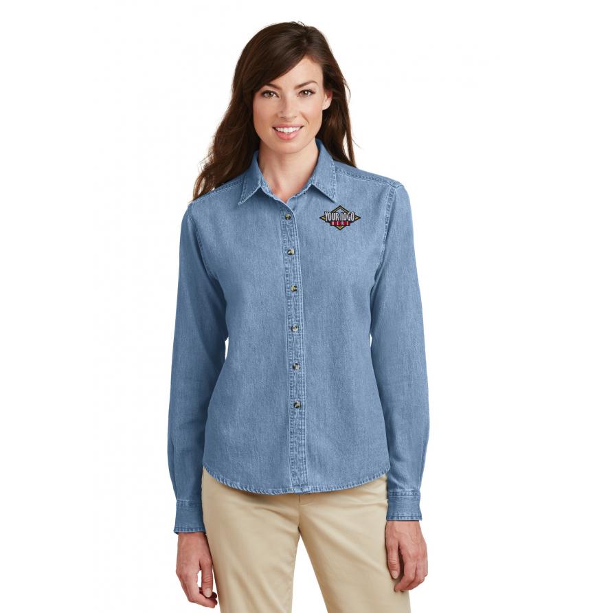 Port  Company - Ladies Long Sleeve Value Denim Shirt
