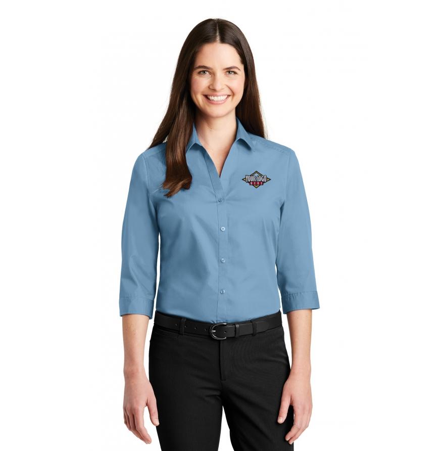 Port Authority Ladies 34-Sleeve Carefree Poplin Shirt