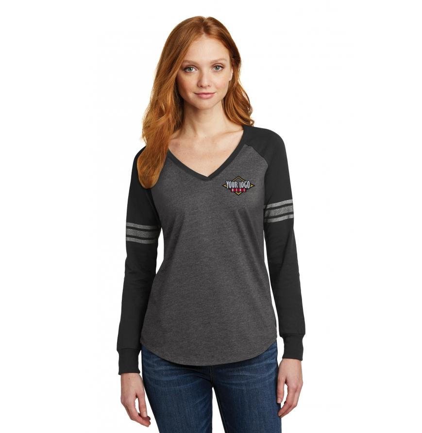District Women s Game Long Sleeve V-Neck Tee