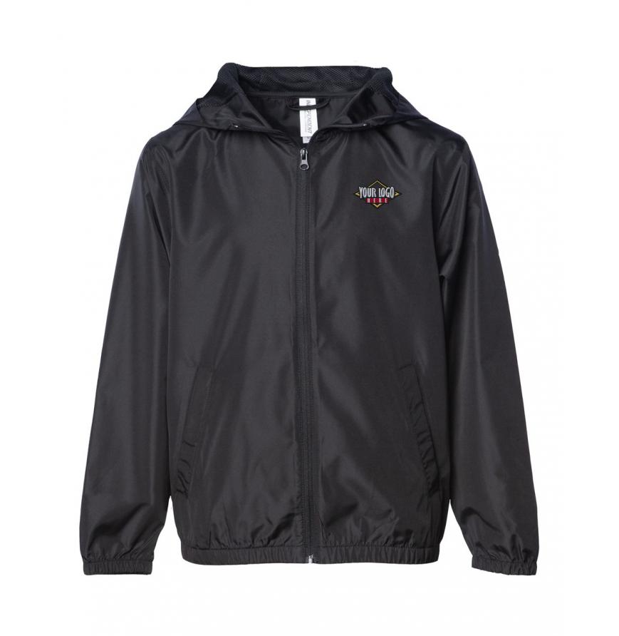 Independent Trading Co Youth Lightweight Windbreaker Zip Jacket