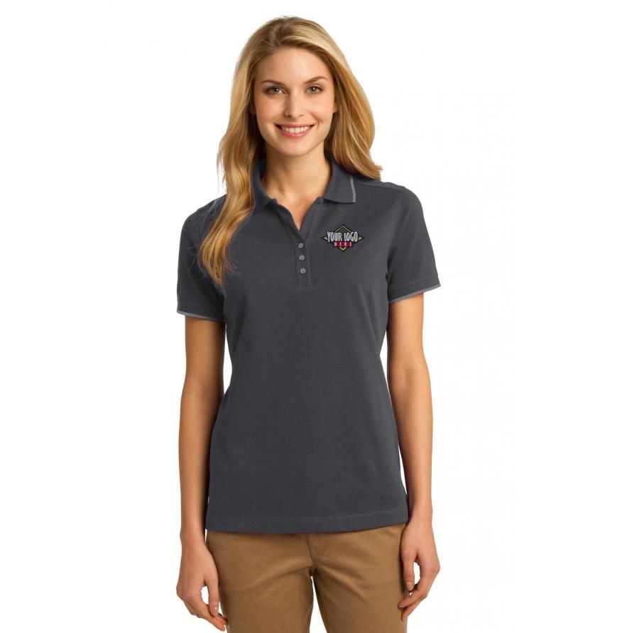 DISCONTINUED Port Authority Ladies Rapid Dry Tipped Polo