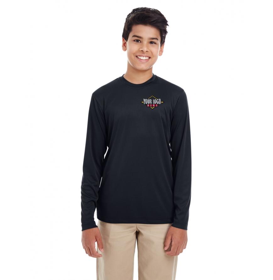 UltraClub Youth Cool  Dry Performance Long-Sleeve Top